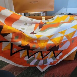 Colorful Geometric Silk Scarf